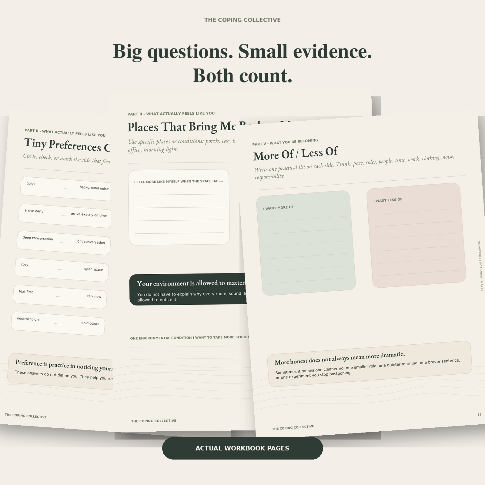 Preview pages from inside the Uncovering You guided workbook