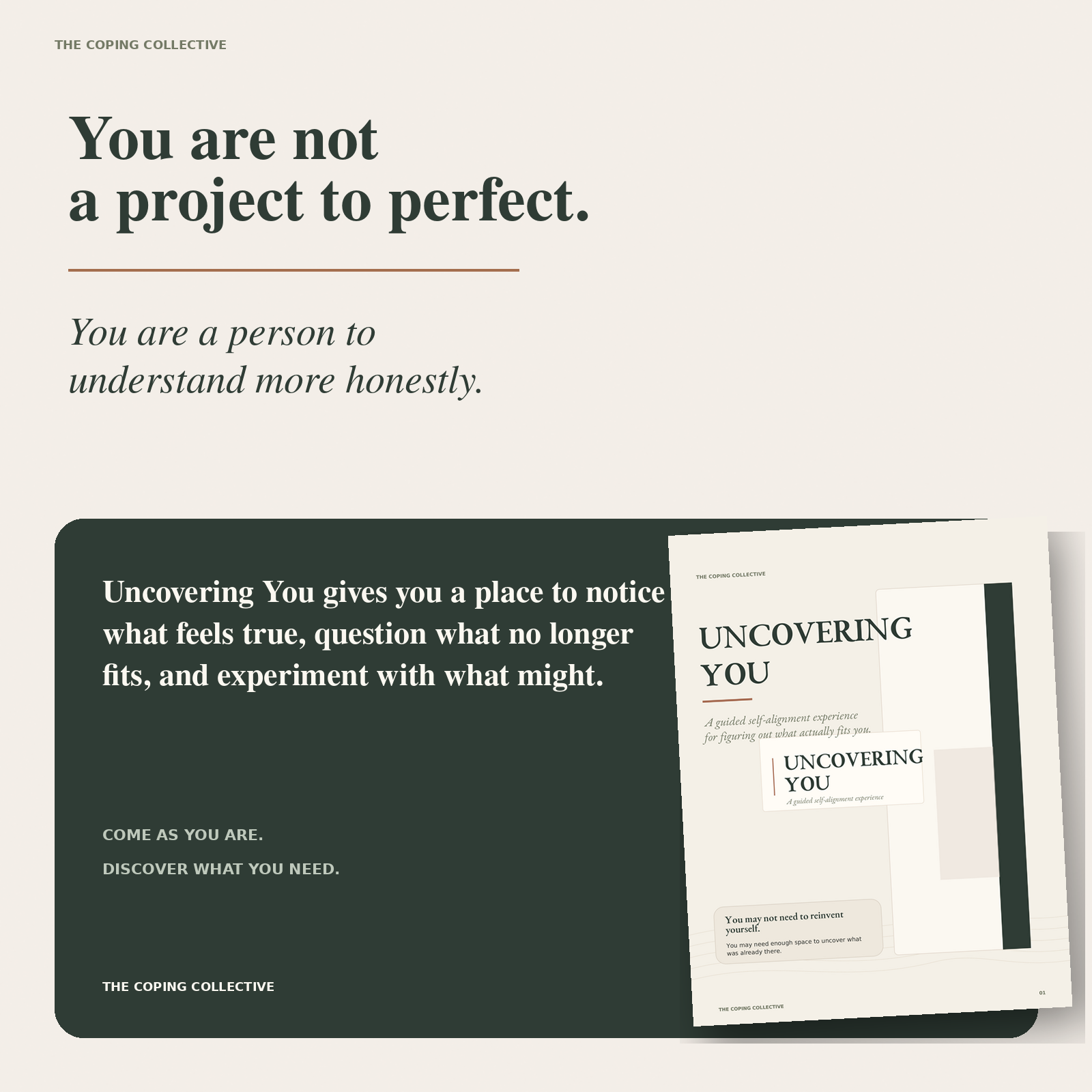 Uncovering You product philosophy: you are a person to understand more honestly